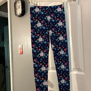 Bobbie Brooks Blue and White Leggings with Stretchy Fit Size L (10/12)